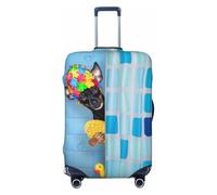 Prague Ratter Dog in Bathtub - Fundas elásticas para equipaje de viaje, protector para equipaje de 18 a 32 pulgadas, Black, M