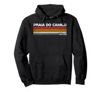 Praia Do Camilo Portugal Retro Rayas Vintage Viajes Sudadera con Capucha