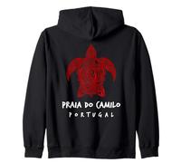Praia Do Camilo Portugal Tribal Tortuga Marina Océano Arte Diseño Sudadera con Capucha