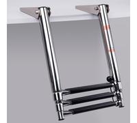 Prairie - Escalera telescópica de Metal de 3 peldaños Extensible, Escalera de Barco con escalones más Anchos de Acero Inoxidable para Barco Marino, yate, Piscina