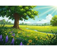 Prairie Wildflowers 1500 Piece Jigsaw Puzzles for Adults, Colourful, Challenging & Brainteasing Adult Puzzles 1500 Pieces Spring, Fun jigsaws for The Whole Family 34x22 Inch