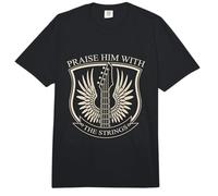 Praise Him with The Strings Christian Guitar Psalm 150:4 Comfort Colors Adult Heavyweight T-Shirt