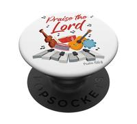 Praise The Lord - Psalm 150:6 Christian Church Worship Color PopSockets PopGrip Adhesivo