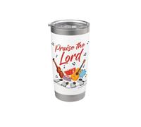 Praise The LORD - Psalm 150:6 Christian Church Worship Color Vaso térmico de acero inoxidable de doble pared