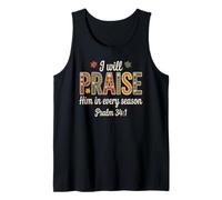 Praise Worship Teams Salmo 34:1 Escritura Floral Camiseta sin Mangas