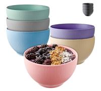 Praknu 6 Cuencos de Cerámica Grandes 700 ml Colorido - Para Cereales, Sopa y Ensaladas - Resistentes y Aptos para Microondas y Lavavajillas - Cuencos de Ensalada y Sopa