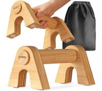 Praknu Barras Paralelas Calistenia - 2x Barras de Push-Up Parallettes de Madera Ergonómicas y Antideslizantes con Bolsa - Soporte Flexiones - Barra Calistenia en Casa