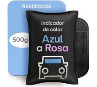 Praknu Deshumidificador Coche 500 g - Absorbedor de Humedad Reutilizable para Ventanas sin Vaho - con Indicador de Saturación y Almohadilla Antideslizante