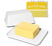 Praknu Mantequillera de Cerámica para 250 g de Mantequilla - Se Mantiene Fresco e Inodoro - Lavable en Lavavajillas