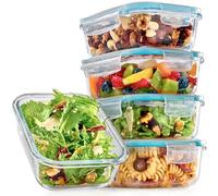 Praknu Recipientes de Cristal para Alimentos - Juego de 4 - Tapers Herméticos 500 ml - Con Tapa - Sin BPA - Aptos para Lavavajillas, Congelador y Microondas