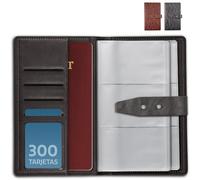 Praknu Tarjetero para 300 Tarjetas de Visita - Organizador para Tarjetas de Crédito, Pasaporte - Organizador Negro para Ahorrar Espacio