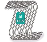 Praknu16 Ganchos en Forma de S de Acero Inoxidable para Colgar - 12cm - Soportan hasta 25kg de Carga - Gancho en Ese