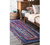 Prakriti Rugs - Alfombra india hecha a mano hecha a mano, color azul, multialgodón, alfombra para exteriores, tamaño del felpudo - 60 cm x 300 cm