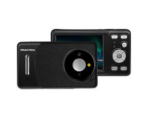Praktica Cámara Digital compacta DZ13 de 13 MP, sensores CMOS duales, Lente Gran Angular y Zoom de 18x, Video Full HD, Color Negro