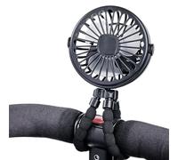 Pram Fan - ABS, 3,74 x 3,74 x 8,27 pulgadas Fan for Stroller 3-Speed Airflow | 360° Rotating Rechargeable Cooling Device, Portable For Prams, Car Seats, Cribs, Bicycles, Travel
