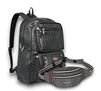 Pramadda Pure Luxury Elegante mochila de cuero vegano con riñonera, regalo de cumpleaños para hombres y mujeres, regalo corporativo para el festival de Navidad Diwali para empleados del personal, el