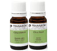 Pranarôm Aceite Esencial Cáscara de Naranja Dulce Bio 10 ml + Aceite Esencial Cáscara de Limón Bio 10 ml