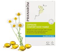 PRANAROM - Allergoforce - Cápsulas Confort Ojos y Nariz - Con Aceites Esenciales 100% Naturales que Incluyen el de Manzanilla Alemana - 30 cápsulas