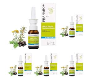 PRANAROM - Allergoforce - Spray Nasal Descongestionante - Con Aceites Esenciales Bio, Rinitis Alérgica Y Molestias Estacionales - 15ml (Paquete de 5)