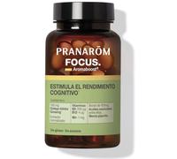 PRANAROM - Aromaboost Focus - Suplemento Alimenticio - Mejora la Memoria y la Concentración - Ginkgo - Ginseng - Vitaminas B9 B12 - Aceite Esencial de Salvia a Hojas de Lavanda - 60 Cápsulas