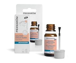 Pranarôm | Aromaderm | Loción para uñas amarillas orgánicas (Eco) | uñas frágilizadas y dañadas | aceites esenciales biológicos | 10 ml