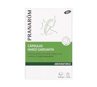 PRANAROM - Aromaforce - Cápsulas Nariz-Garganta - con Aceites Esenciales - Orégano Vulgare - Mantenimiento de la Salud de las Vías Respiratorias - Limón 100% Orgánico - 30 Cápsulas.
