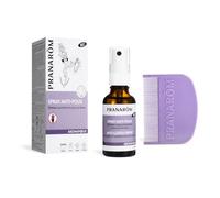 Pranarôm Aromapoux Spray antipiojos Bio elimina piojos y liendres con aceites esenciales orgánicos de té tree lavandin anís y ylang-ylang Peine antipiojos incluido 30 ml