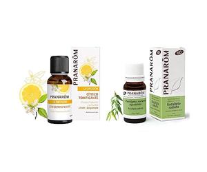 Pranarom - Difusión - Cítrico Tonificante (Bio), 30 ml & PRANARÔM Aceite Esencial De Radiata Bio - Hoja, Eucalipto Radiata, 10 Mililitro