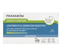 PRANAROM - Digestarom - Digest Confort - Confort digestivo - Aceite esencial de menta y jengibre 100% puro y natural - Extracto natural de achicoria - Vegano - 21 comprimidos