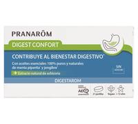 Pranarom Digest Confort Confort digestivo Aceite esencial de menta y jengibre 100% puro y natural Extracto natural de achicoria Vegano , 21 comprimidos