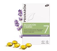 PRANAROM - Oleocaps+ 7 - Relajación y Sueño - Cápsulas con Aceites Esenciales que Incluyen el de Lavanda - para un Bienestar Mental y un Mejor Sueño - para Calmar las Tensiones - 30 cápsulas
