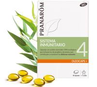 PRANAROM - Oléocaps +4 - Sistema Inmunológico - Eucalipto Irradiado, Limón, Jengibre, Clavo y Ajedrea - 100% Natural y Orgánico - HECT - 30 Cápsulas.