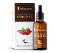 PraNaturals Aceite de Rosa Mosqueta Prensado en Frío 50 ml - Aceite Facial Antiedad para Rostro, Cicatrices y Manchas - Vitamina C y E - Vegano y Cruelty-Free - Francia