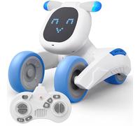 PRANITE Robot Juguete, Robot Teledirigido Inteligente con Expresión LED, Grabación, Tacto, Música, Recargable Interactivos Robotizado Regalos para niños y niñas