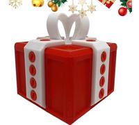 Prank Box - 3D Printed Interactive Gag Toy for Fun Surprises | Trick Toy Box for Birthday Christmas Halloween Festival Party Stress Relief Office Entertainment Adults Friends, 8x8x8cm White Gold Red