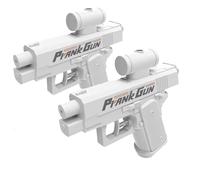 Prank Two-Way Water Gun,Double Nozzle Long Distance,Large Capacity Durable Prank Surprise Water Gun,Perfect for Parties and Outdoor Entertainment (White 2)