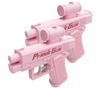 Prank Two-Way Water Gun, Prank Squirt Gun Can Spray from Front and Back, for Parties & Summer Fun (Pink*2)