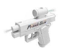 Prank Two-Way Water Gun, Prank Squirt Gun Can Spray from Front and Back, for Parties & Summer Fun (White)
