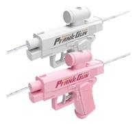 Prank Two-Way Water Gun, Prank Water Gun, Can Spray from Front and Back, Pranks Squirt Gun-Hilarious Gag Gift for Pool, Beach, Party Pranks (Pink+White)