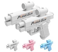 Prank Two-Way Water Gun, Upgraded Prank Water Gun, Waters Guns Pranks Can Spray from Front and Back, Mini Tricky Waters Guns Toy, for Pool Party Pranks (White*2)