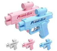 Prank Two-Way Water Gun, Upgraded Prank Water Gun, Waters Guns Pranks Can Spray from Front and Back, Mini Tricky Waters Guns Toy, for Pool Party Pranks (Pink+Blue)