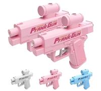 Prank Two-Way Water Gun, Upgraded Prank Water Gun, Waters Guns Pranks Can Spray from Front and Back, Mini Tricky Waters Guns Toy, for Pool Party Pranks (Pink*2)
