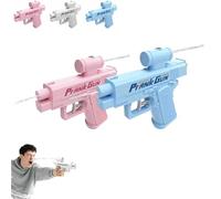 Prank Two-Way Water Gun, Water Gun Prank Can Spray from Front and Back, Pranky Squirt Guns for Swimming Pool Beach (Pink+Blue)