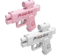 Prank Water Gun, 2025 New Two-Way Water Gun, Spray Fun Trick! Shoots Front & Back, Novelty Gifts for Friends, Family, School (White+Pink)