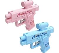 Prank Water Gun, 2025 New Two-Way Water Gun, Spray Fun Trick! Shoots Front & Back, Novelty Gifts for Friends, Family, School (Blue+Pink)