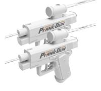 Prank Water Gun, 2pcs Reverse Water Gun, Prank Squirt Gun, Compulsive Two-Way Waters Guns, Can Spray from Front and Back for Boys Girls Beaches, Swimming Pools (Blanco)