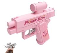 Prank Water Gun, Pistola de agua de dos vías, pistola de agua para broma, pistola con frente, pulverizador de espalda, pistola de agua divertida para niños y adultos (rosa)