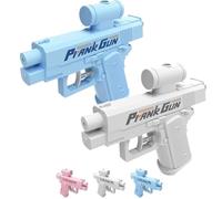 Prank Water Gun, Prank Two-Way Water Gun, Can Spray from Front and Back, for School Office Prank Trick (Blue+White)