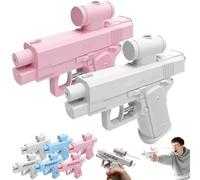 Prank Water Gun - Reverse Spray Design, Prank Squirt Gun Can Spray from Front and Back, Hilarious Novelty Toy for Parties & Summer Fun (White+Blue)