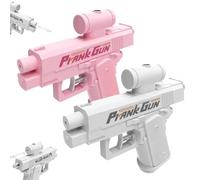 Prank Water Gun Shoots Backwards, Pink Prank Watergun from Front and Back, Creative Pranks Battle Toy Waters Guns Fight, Funny Pranks Triggered Instantly Suitable for Birthday Parties(Pink+White)